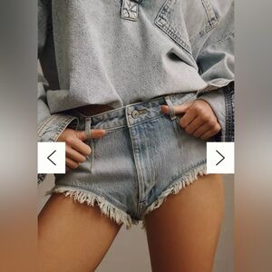 NWT Anthropologie Pilcro Pitched Micro Denim Shorts Size 27 Blue
